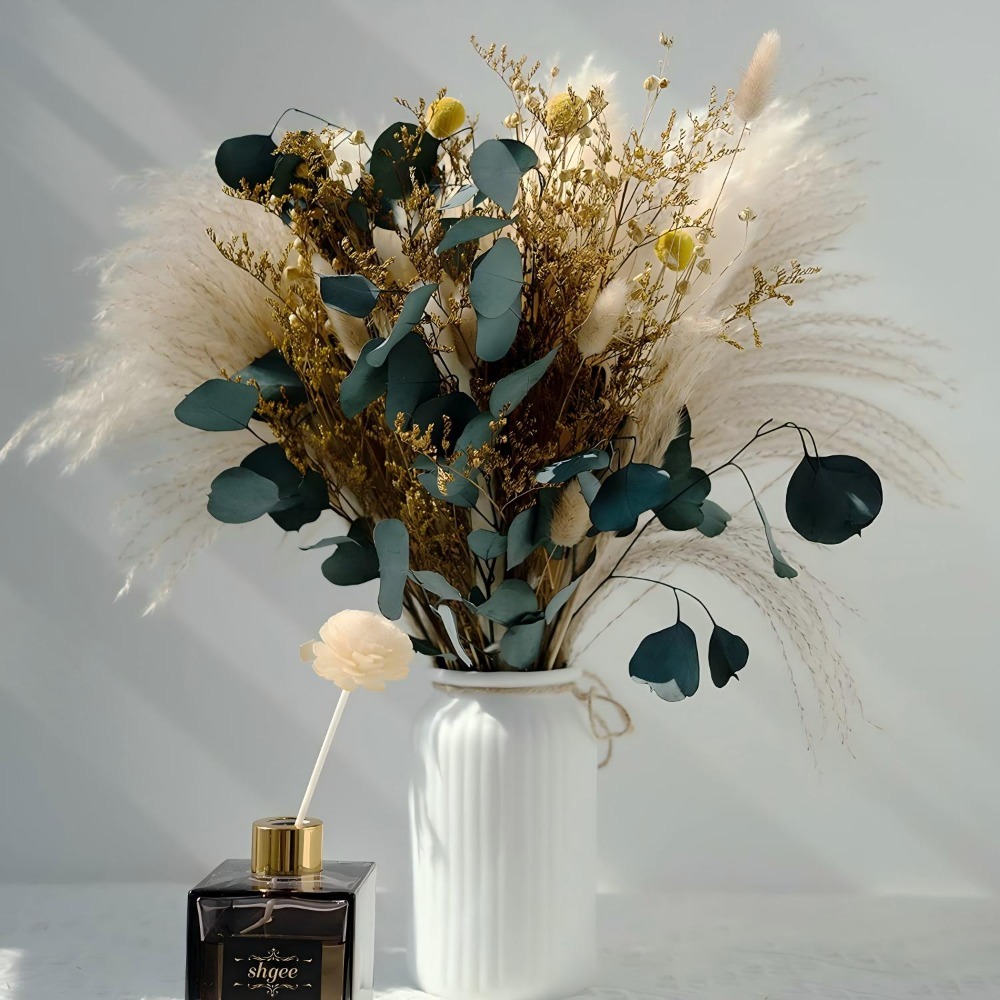 Doğal Kurutulmuş Pampas Çimi B - Eucalyptus Preserved incelemesi ve fiyatı