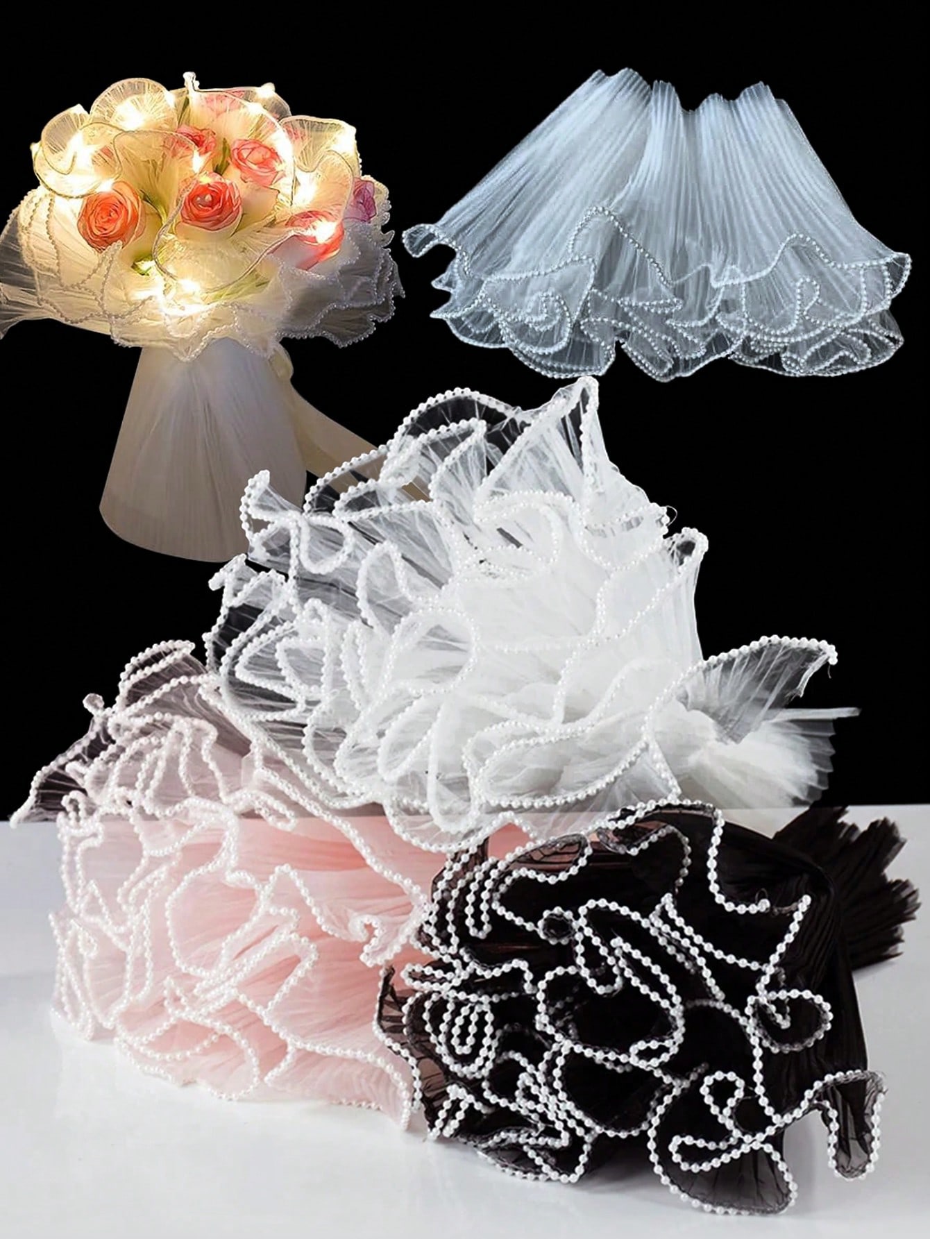 4Yards Sahte İnci Kenarlı Çiçe - Florist Supply Paper incelemesi ve fiyatı
